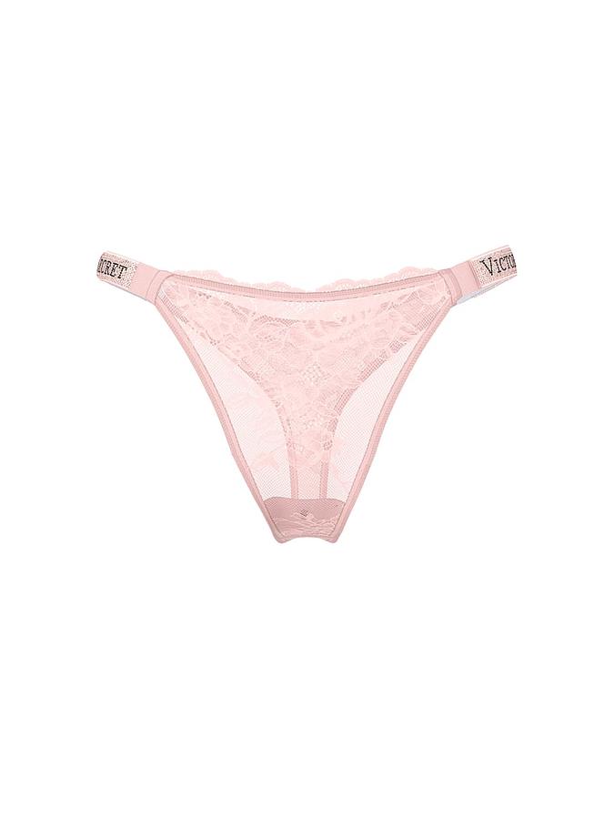 Shine Strap Lace Thong Panty