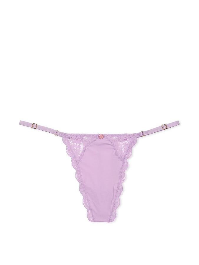 Lace-Trim Adjustable V-String Panty image number 2
