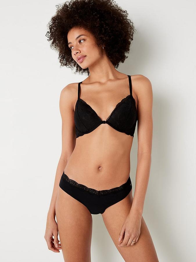 No-Show Lace-Trim Thong Panty