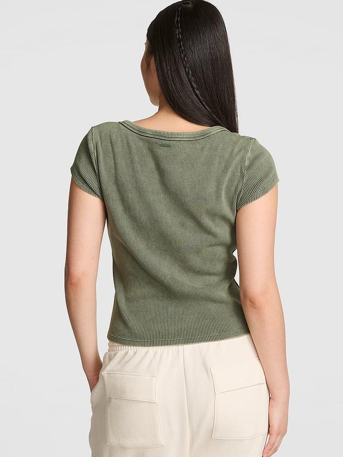 Vintage Ribbed Scoop Tee image number 1