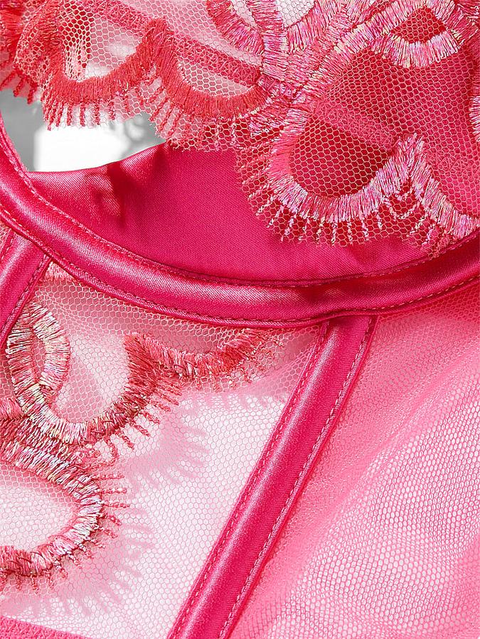 Wicked Shimmer Heart Embroidery Open-Cup Corset Top image number 3