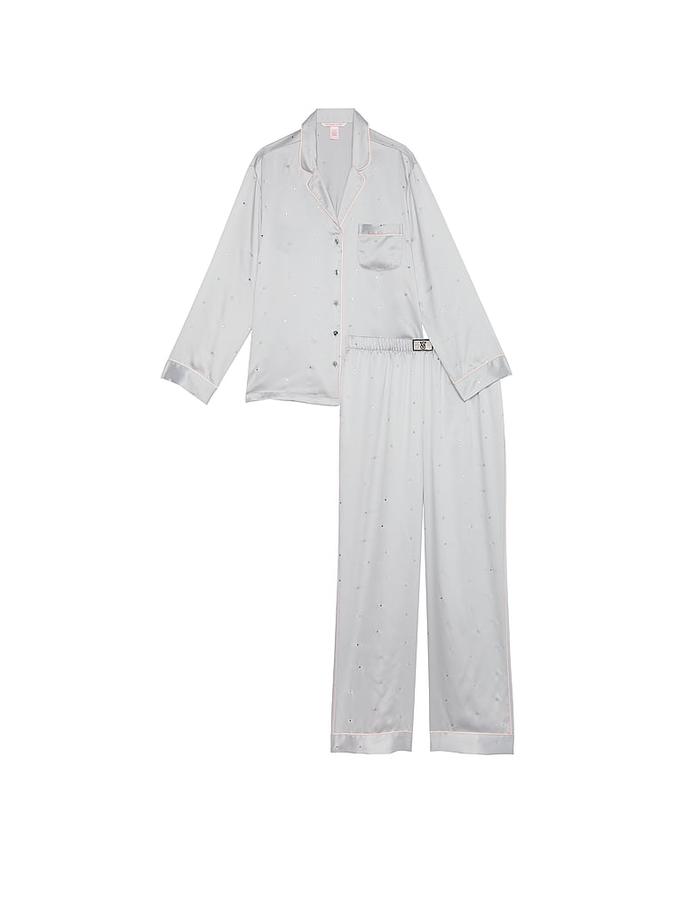 Glazed Satin Dew Drop Long Pajama Set image number 2