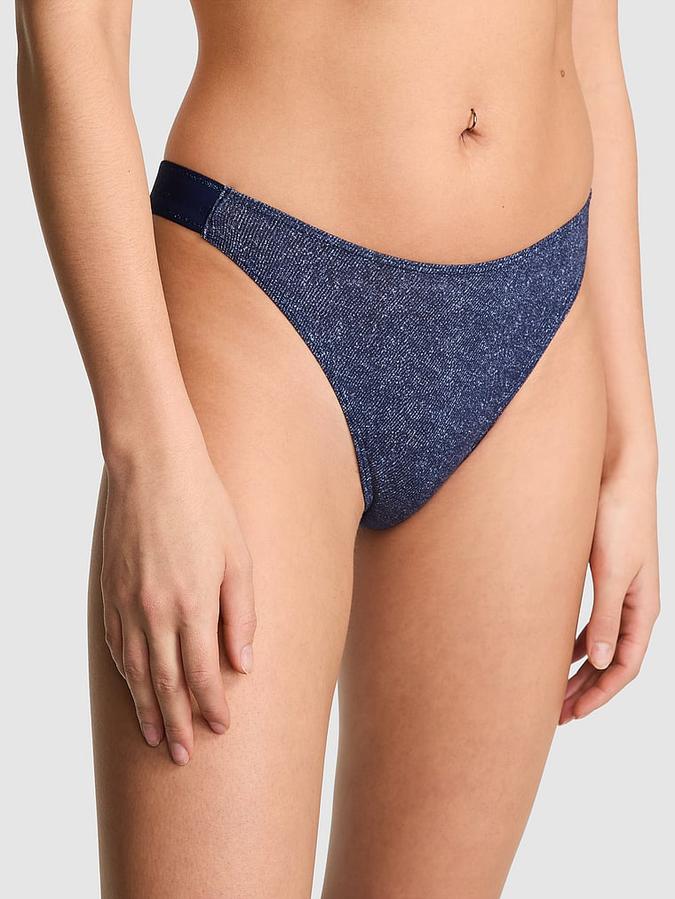 Logo Cotton High-Leg Thong Panty image number 0