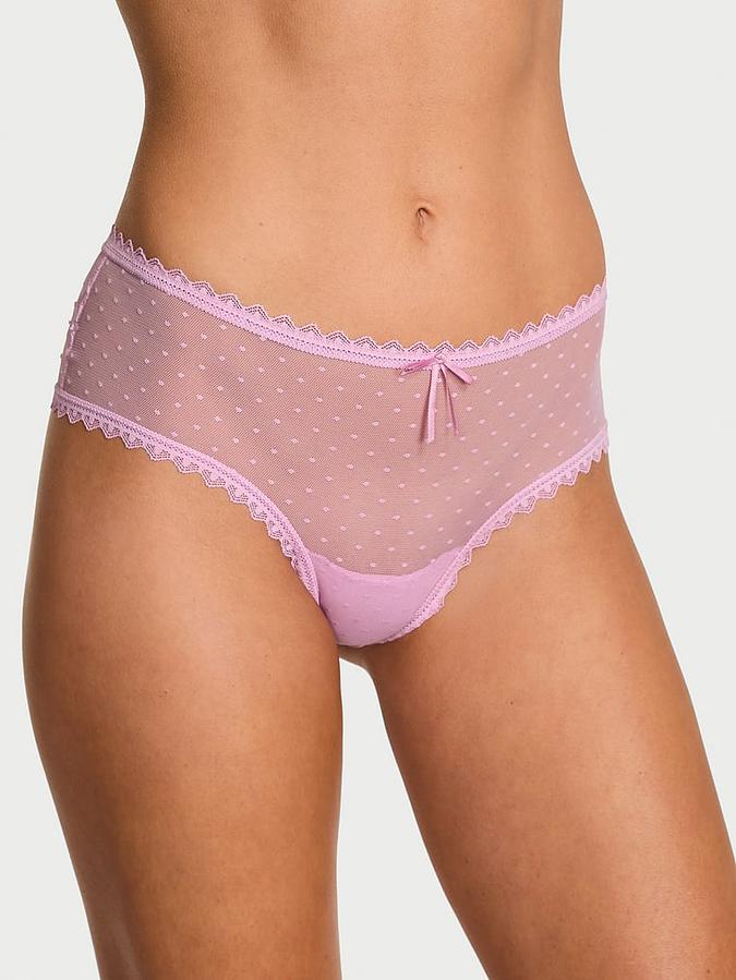 Bow Lace Mesh Cheeky Panty