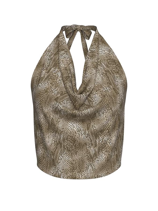 Beachwear Mesh Cowl-Neck Halter Top image number 2