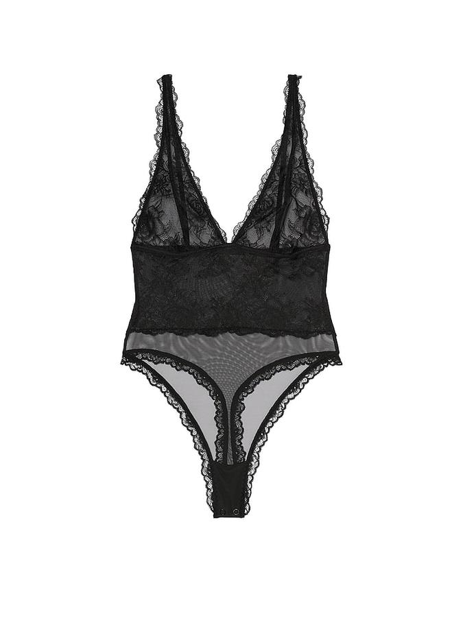 Sheer Rose Plunge Bodysuit image number 2