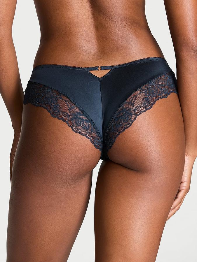 Rose Lace-Trim High-Leg Cheeky Panty