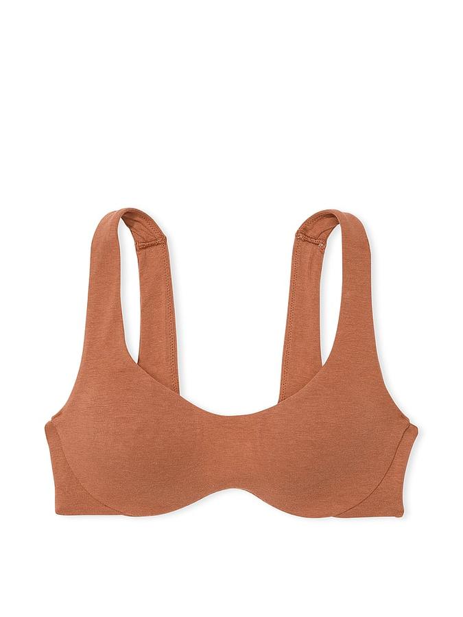 Base Cotton Unlined Scoop Bra image number 0