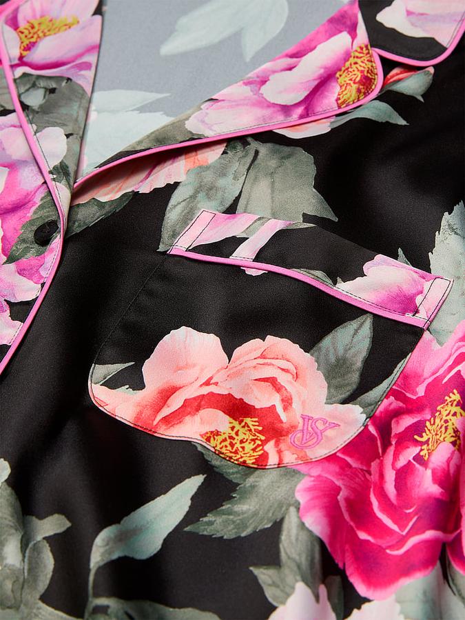 Glazed Satin Short Pajama Set image number 3