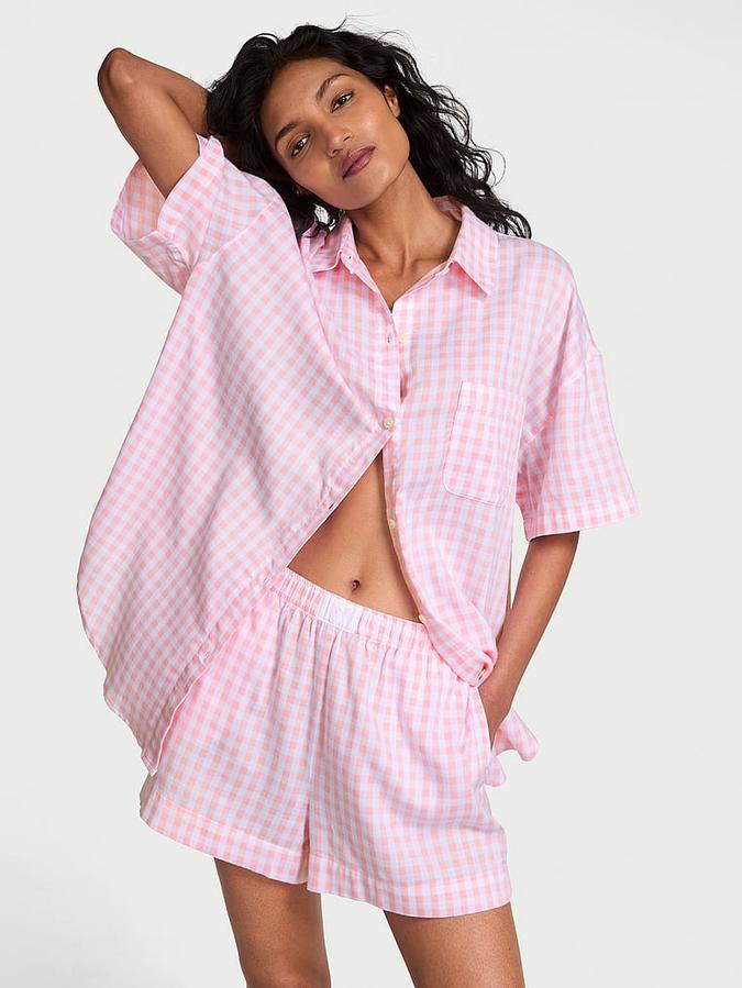Modal-Cotton Gingham Short Pajama Set image number 4