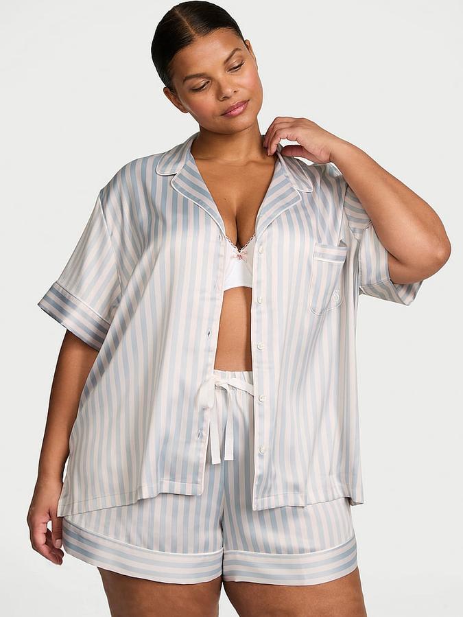 Glazed Satin Short Pajama Set image number 0