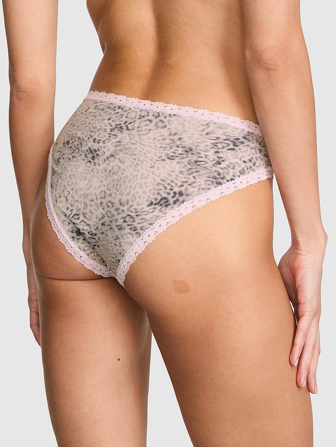 Cotton Lace-Trim Low-Rise Cheeky Panty