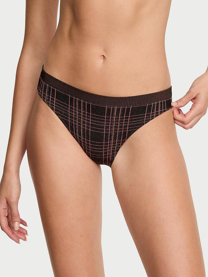 Seamless Shimmer Plaid Bikini Panty
