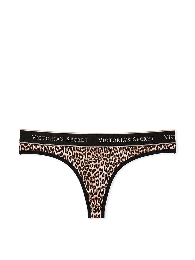 Logo Cotton Thong Panty image number 1