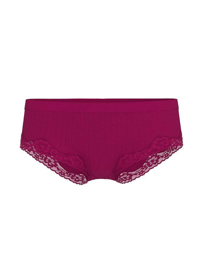 Seamless Rib Lace-Trim Hiphugger Panty image number 2
