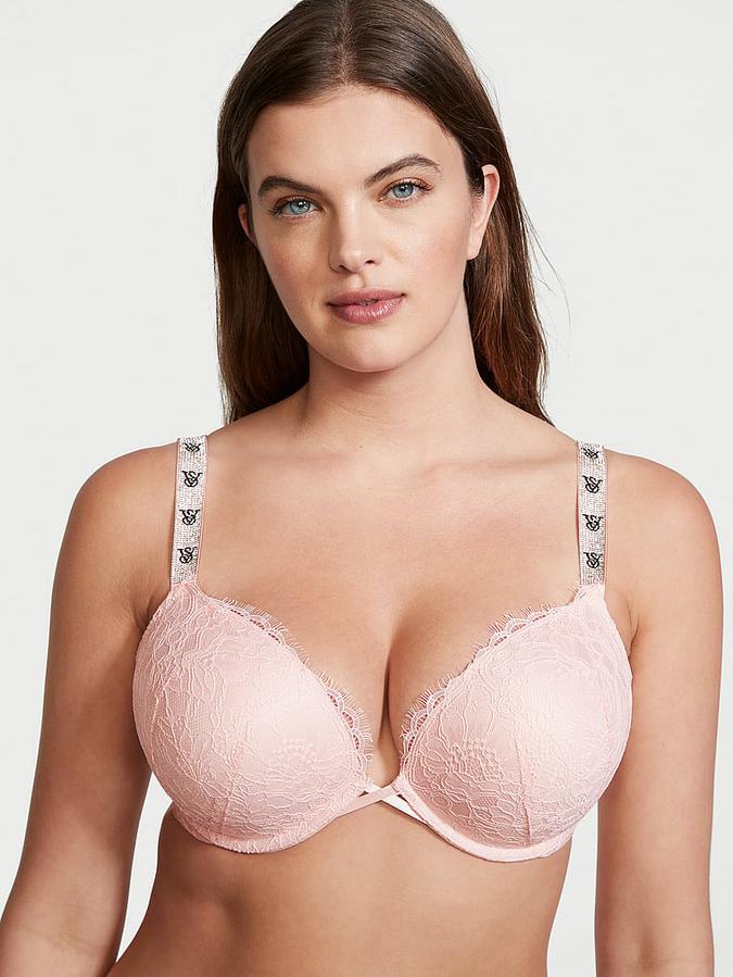 Bombshell Add-2-Cups Lace Shine Strap Push-Up Bra image number 0