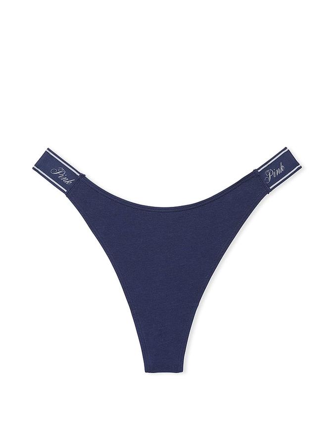 Logo Cotton High-Leg Thong Panty image number 2