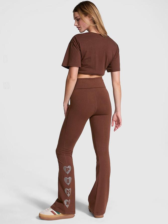 All Day Cotton Bling Foldover Flare Leggings