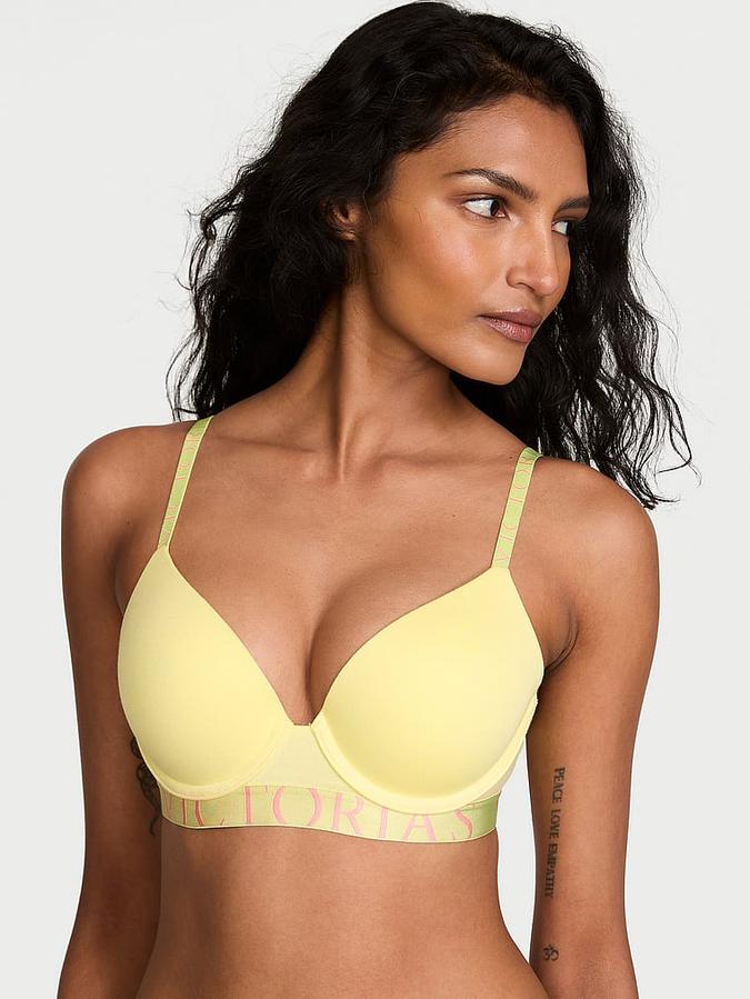Perfect Shape Cotton Exploded Logo Push-Up Bra