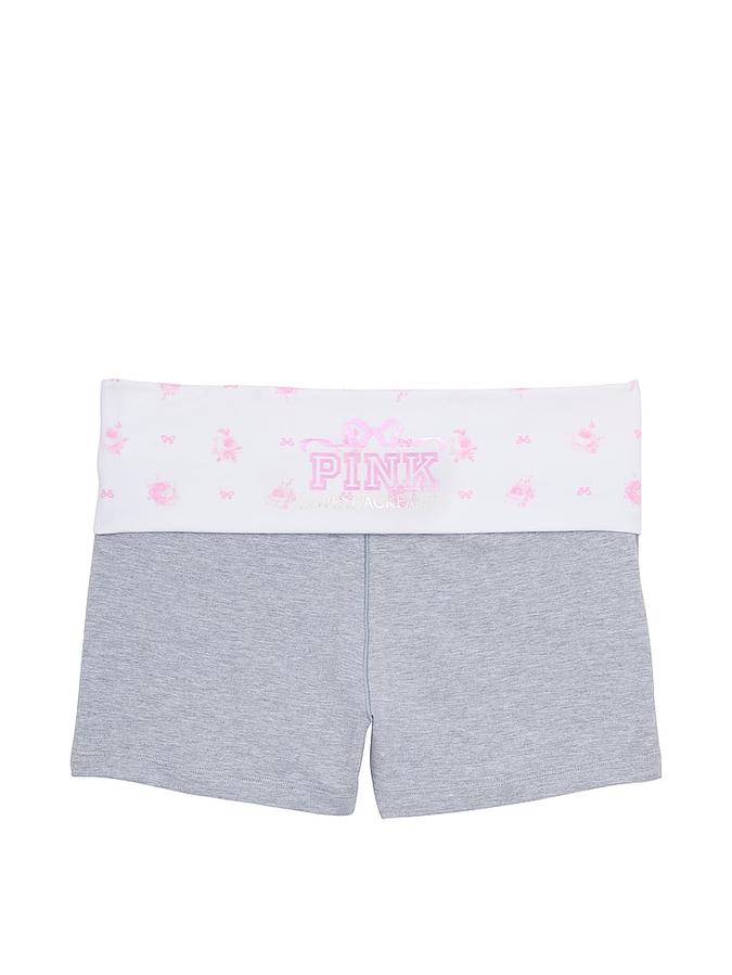 PINK x LoveShackFancy Cotton Foldover Micro Shorts image number 3