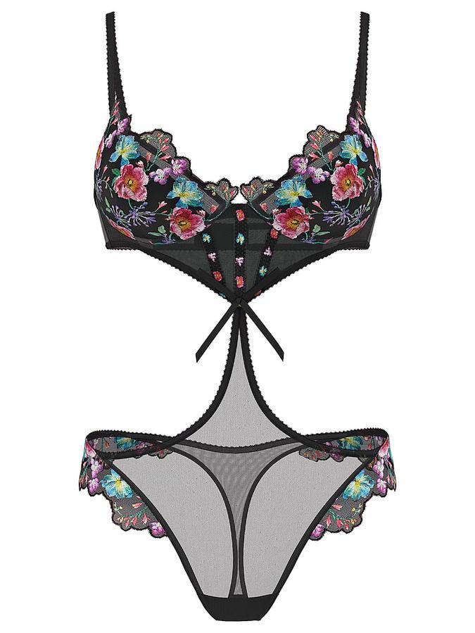 Dark Blossom Lightly Lined Low-Cut Demi Teddy image number 2