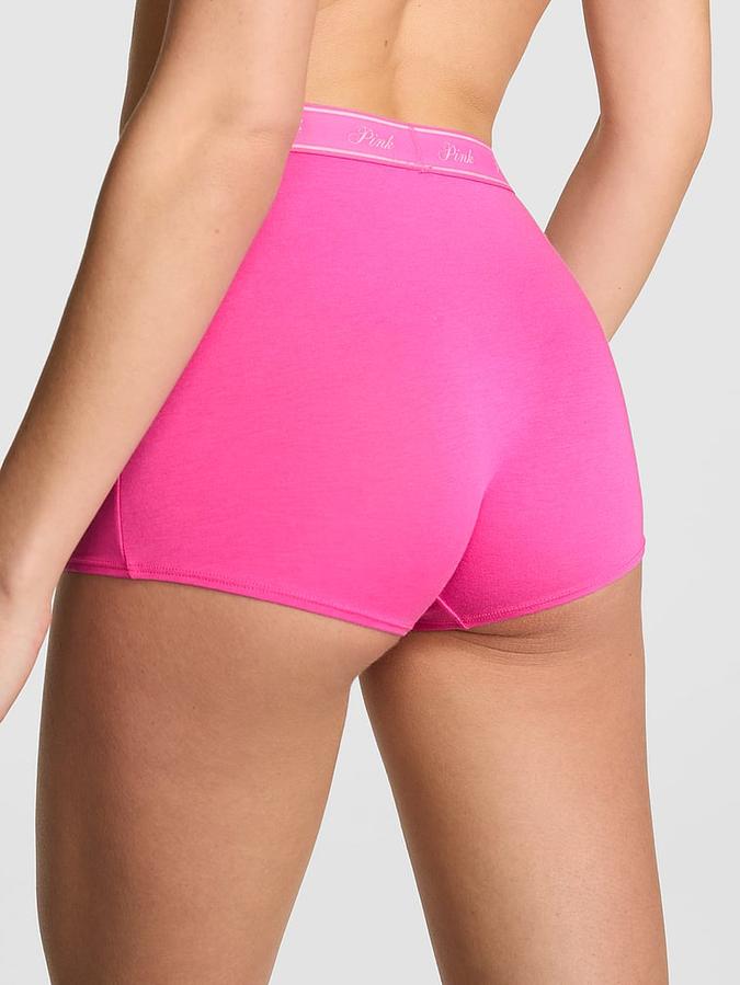 Logo Cotton High-Waist Boyshort Panty