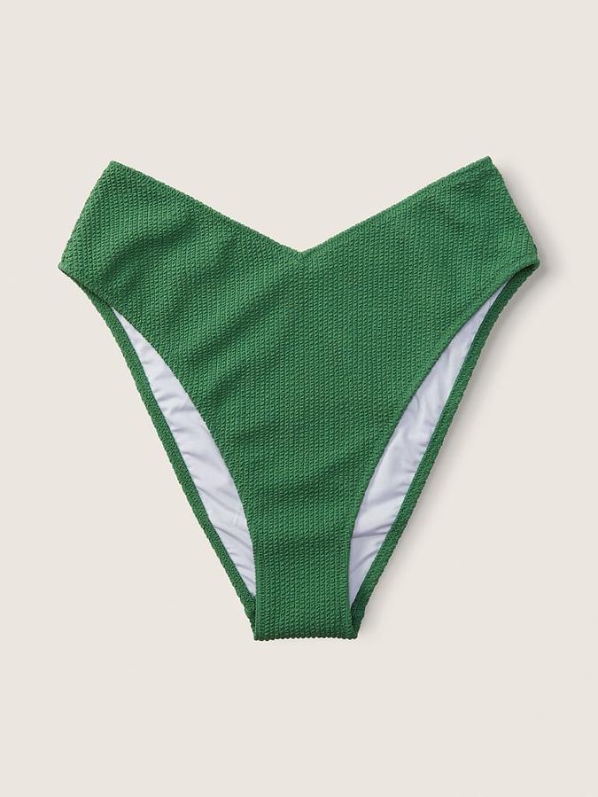 Crinkle High-Waist Cheeky Bikini Bottom image number 2