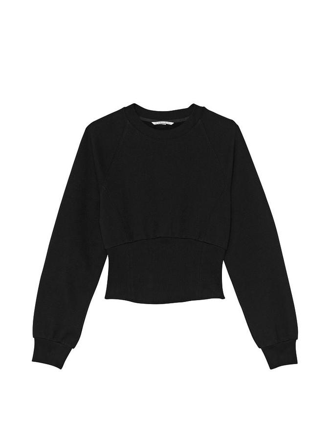 Cotton Fleece Corset Crewneck image number 2