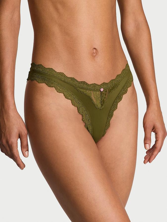 Lace-Trim Brazilian Panty