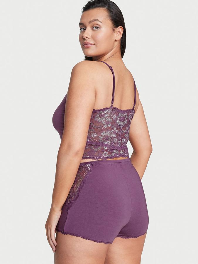 Modal Lace Back Cami Set image number 1