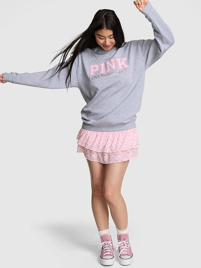 PINK x LoveShackFancy Oversized Crew Sweatshirt image number 0