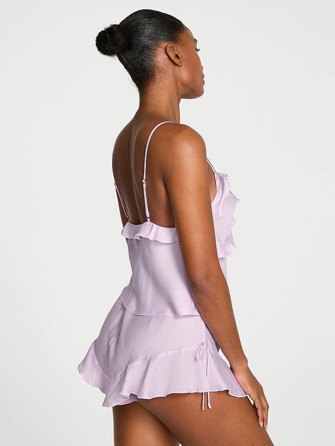 Silky Flutter Ruffled Cami & Shorts Set image number 1