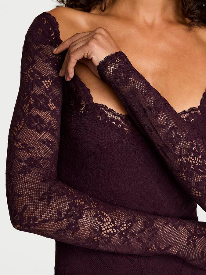 Lace Long-Sleeve Bodysuit image number 4