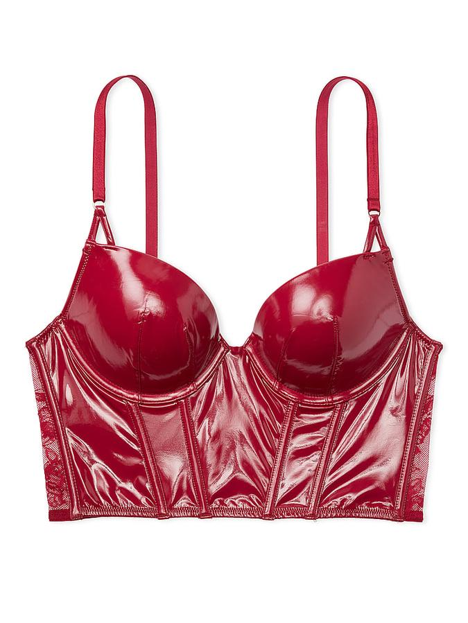 Midnight Affair Faux Patent Leather Push-Up Corset Top image number 0