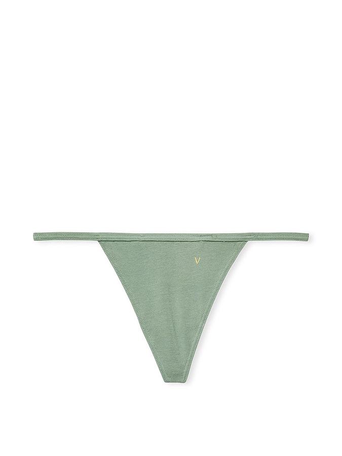 Stretch Cotton V-String Panty image number 1
