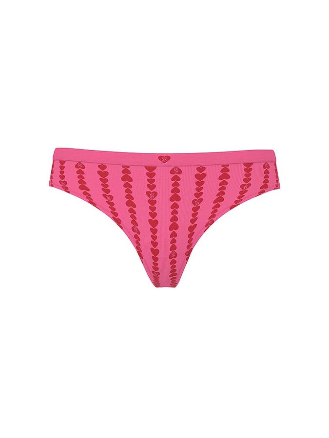 Seamless Heart Stripe Thong Panty image number 2