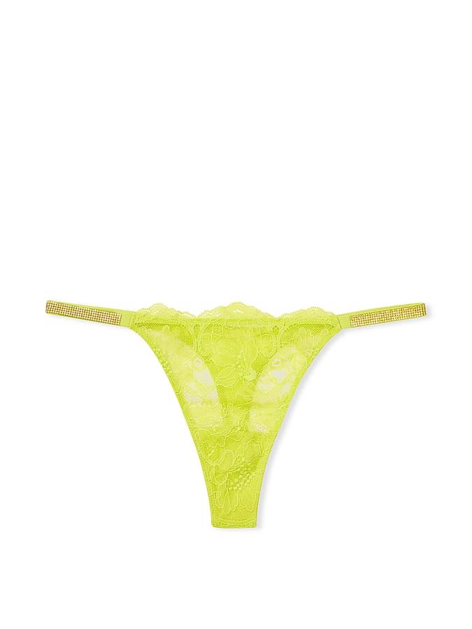 Shine Chain Strap Lace Thong Panty image number 1