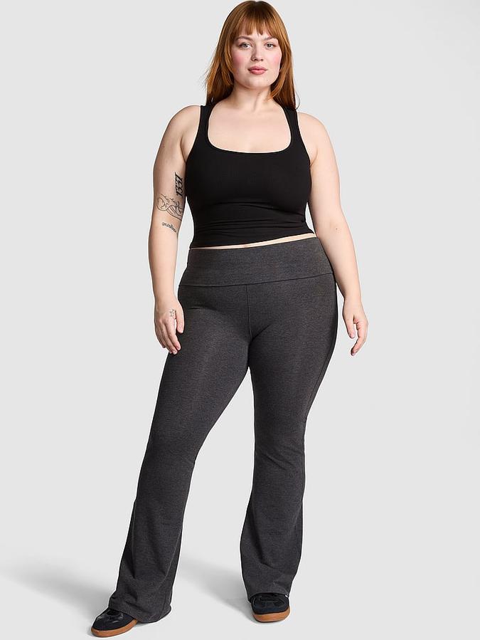 All-Day Cotton Foldover Flare Leggings image number 0