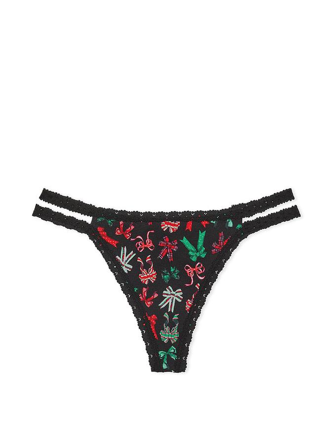 WINK Lace-Trim Strappy Thong Panty