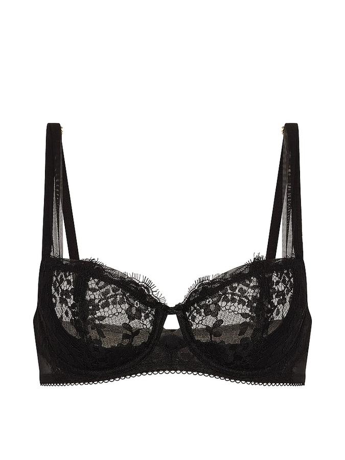 Wicked Unlined Lace Mesh-Trim Balconette Bra image number 2