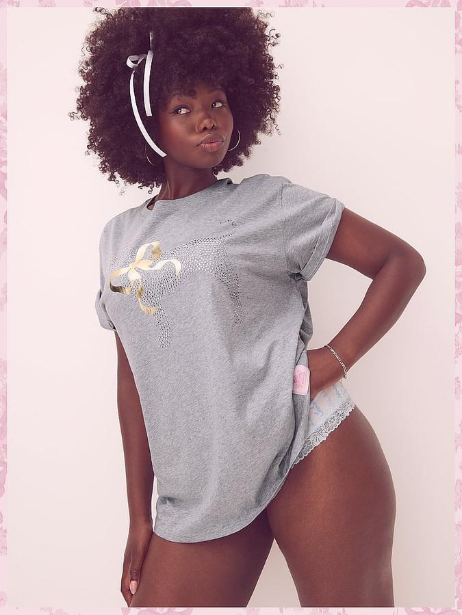 PINK x LoveShackFancy Campus Cotton Tee image number 4