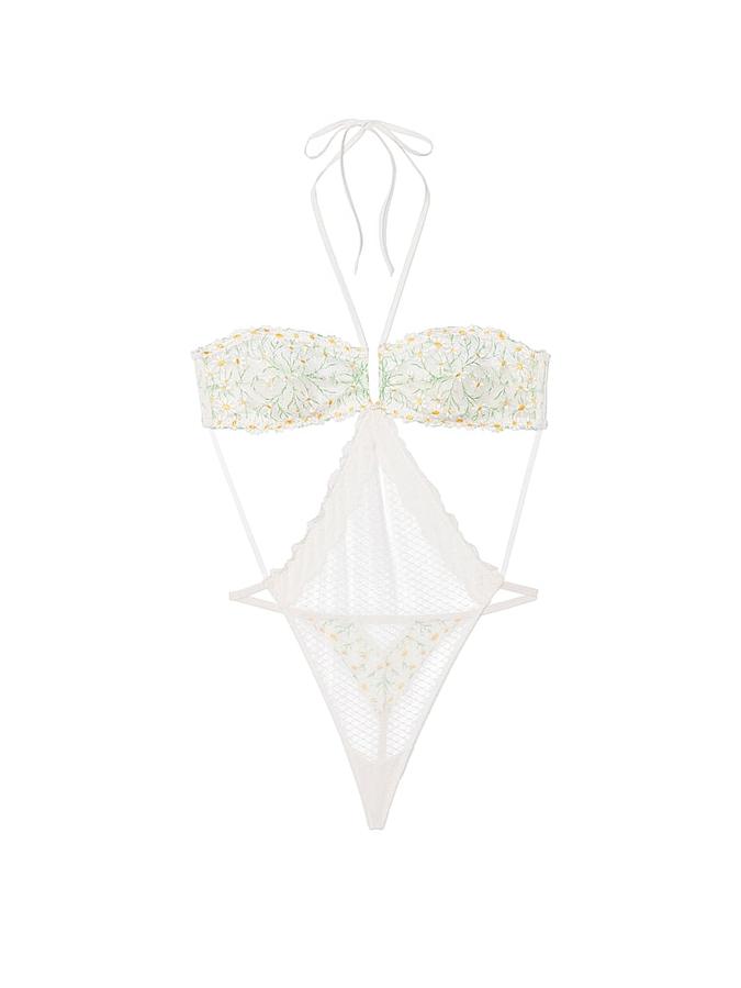 Daisy Chain Embroidery Halter Teddy image number 2
