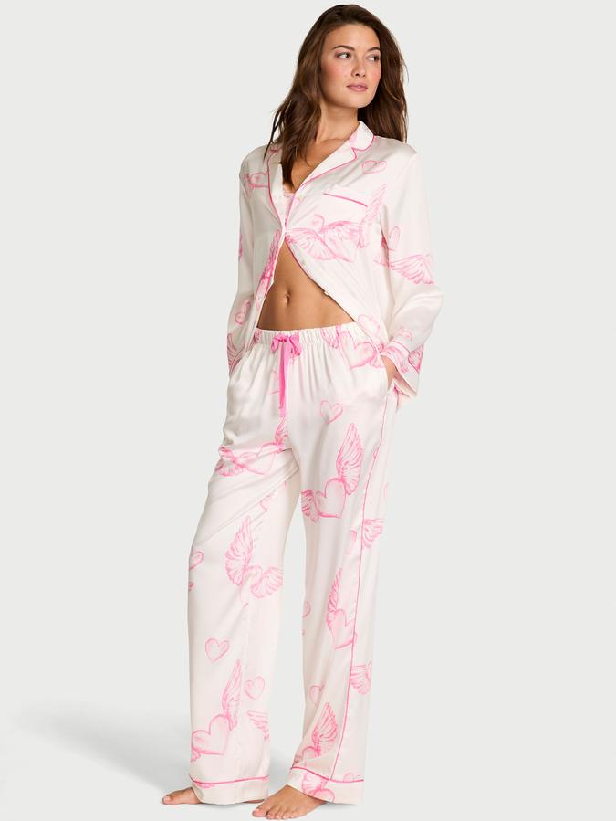 Glazed Satin Long Pajama Set