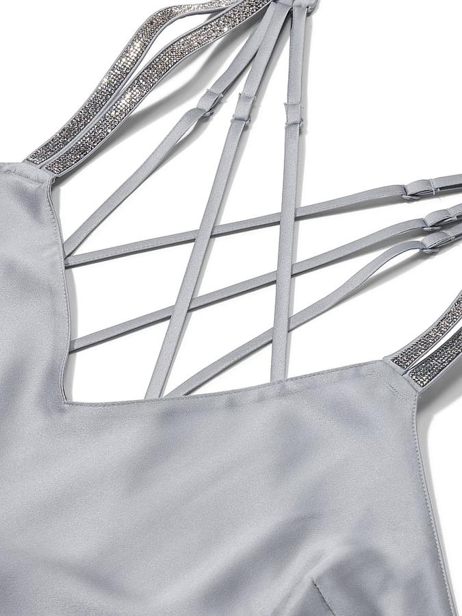 Gradient Shine Strap Satin Slip Dress image number 2