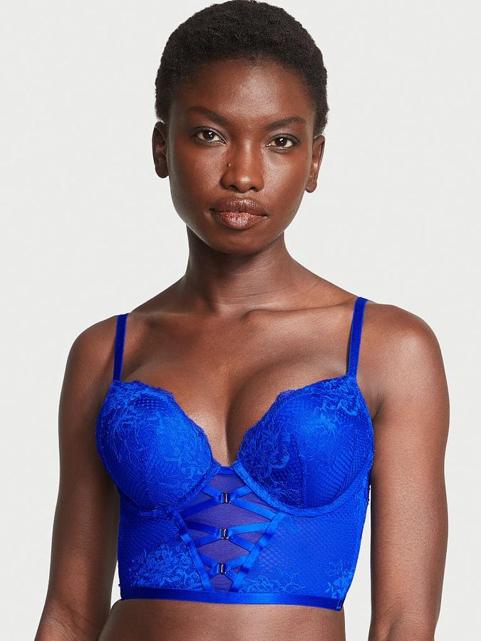Bombshell Strappy Fishnet Lace Push-Up Corset Top image number 0
