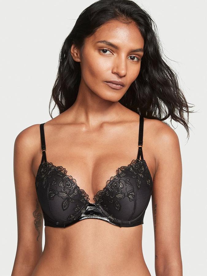 Rose Embroidery Push-Up Bra image number 0