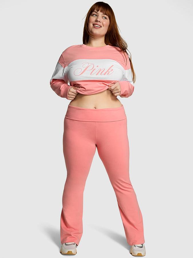 Cotton Foldover Flare Leggings image number 0