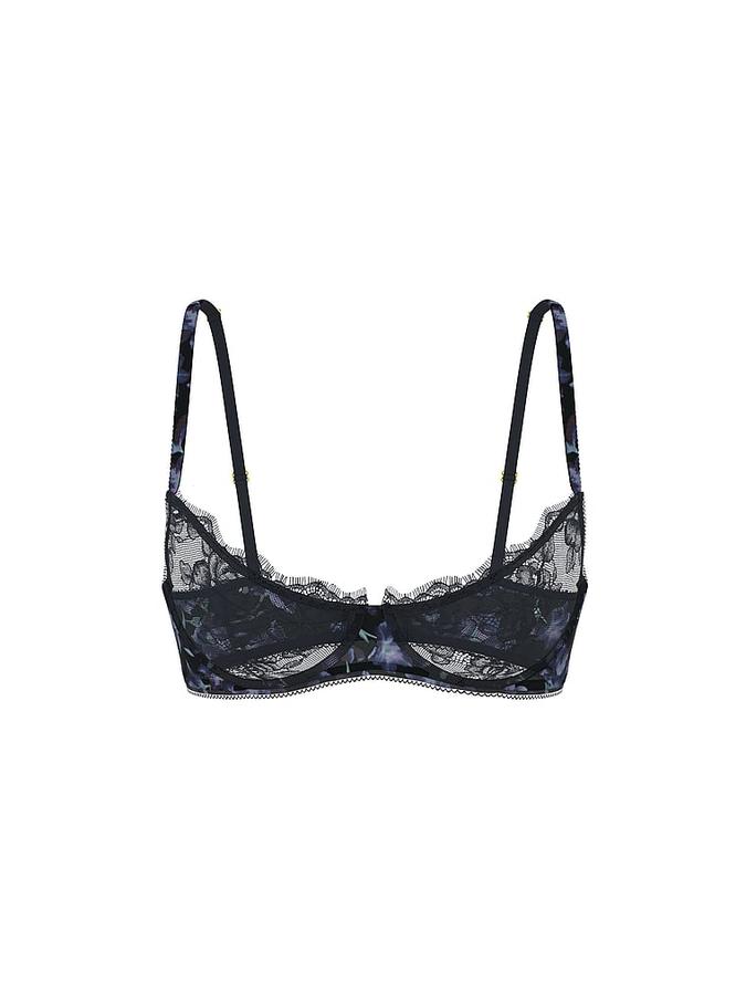 Rose Lace & Satin Unlined Plunge Demi Bra image number 2
