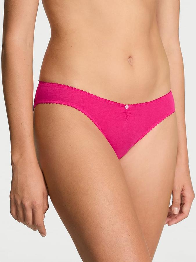 Stretch Cotton Heart Lace Bikini Panty