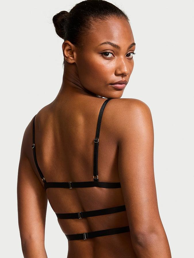 Leopard Embroidery Strappy Bra Top image number 1